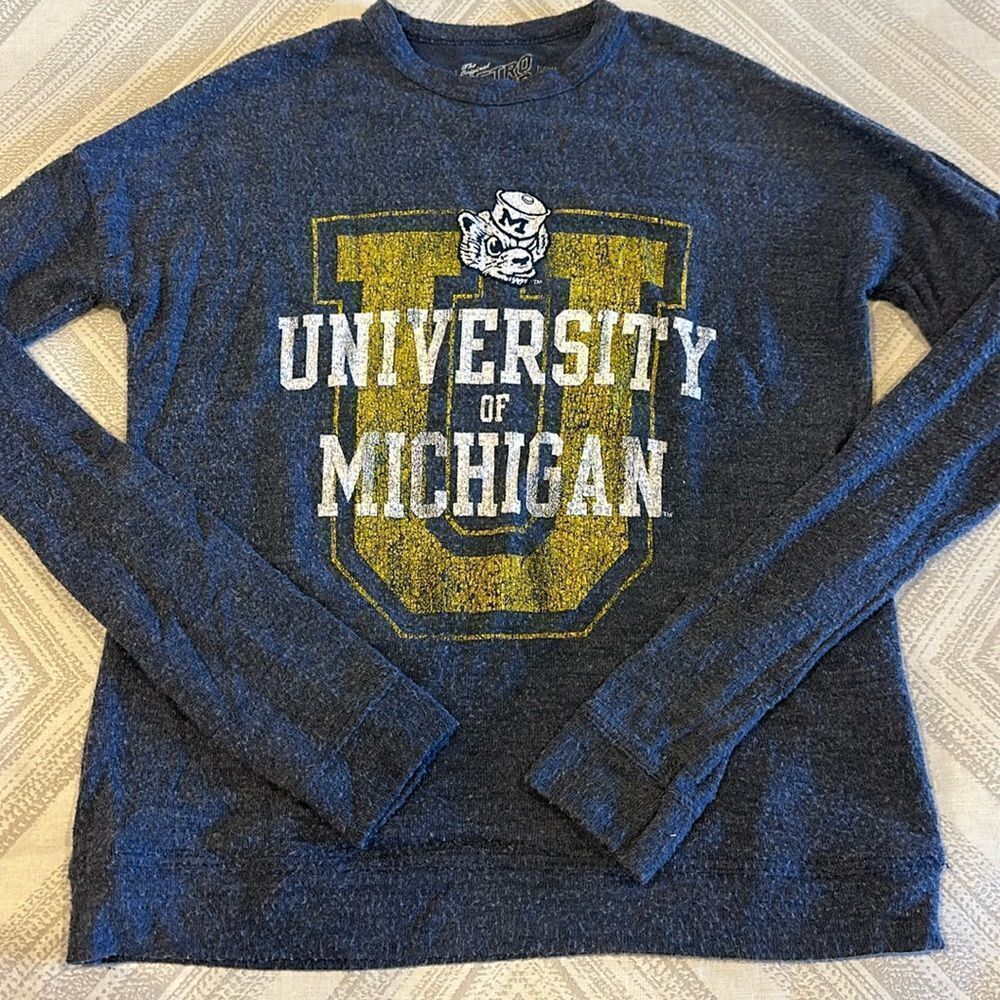 The Original Retro Brand Boys Blue Michigan University Sweatshirt - Size S